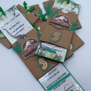 INVITATION "DOUBLE SLIDE" DINO